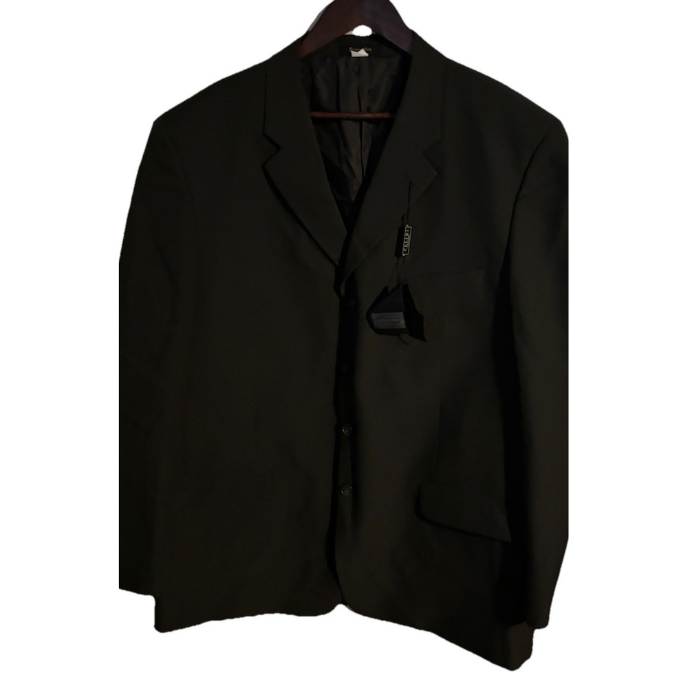 Cianni Cellini Suit Jacket Blazer Coat 48 L Green‎ Lined Faux Pockets New